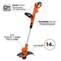Black & Decker BESTE620 POWERCOMMAND 120V 6.5 Amp Brushed 14 In. Corded String Trimmer/Edger With EASYFEED -Black & Decker Sales Shop bdknbeste620 o