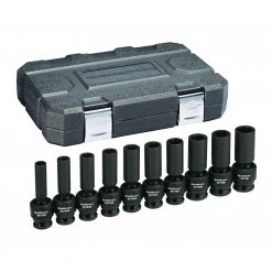 GearWrench 84945N 10-Piece 1/2 In. Drive Metric Deep Universal Socket Set