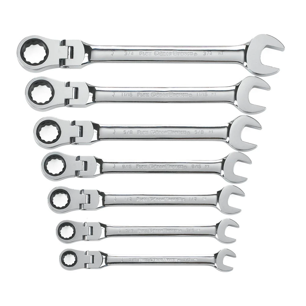 GearWrench 9700 7-Piece SAE Flex Head Combination Ratcheting Wrench Set 3 GearWrench 9700 7-Piece SAE Flex Head Combination Ratcheting Wrench Set