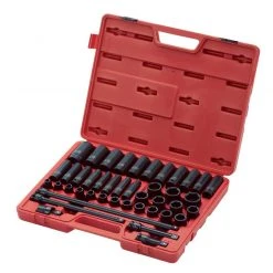 Sunex 2569 43-Piece 1/2 In. Drive Metric Master Impact Socket Set