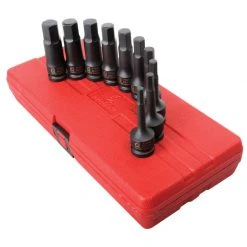 Sunex 2639 10-Piece 1/2 In. Drive Metric Hex Impact Driver Set